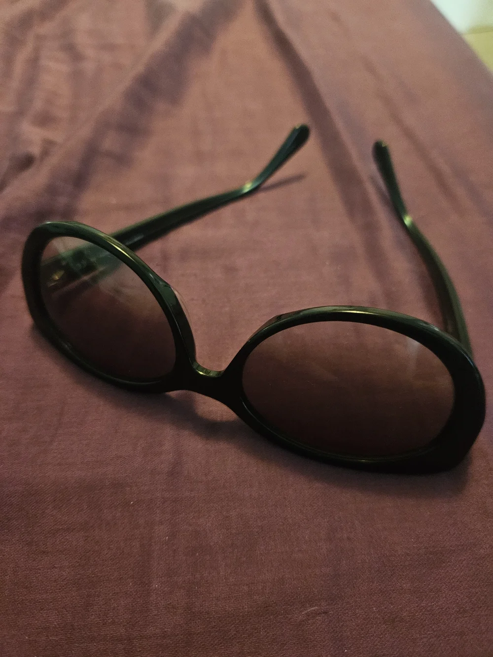 kate spade Black Oval Sunglasses with Brown Lenses